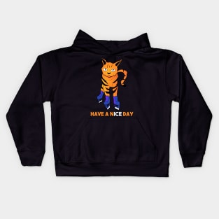 Have a nice day - ice skating cat Kids Hoodie